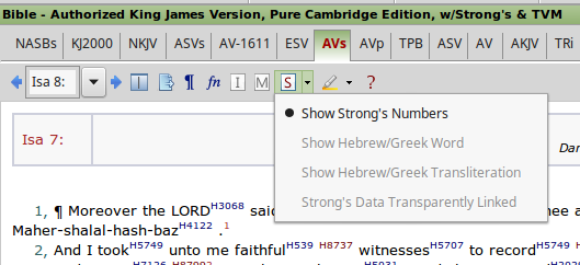 Strong's dropdown
